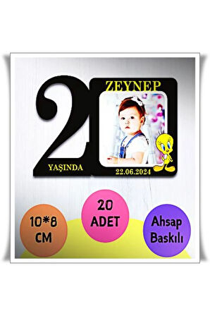 Bebek Çocuk Doğum Günü Resimli Ahşap Magnet 10 Adet