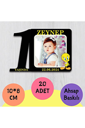 Bebek Çocuk Doğum Günü Resimli Ahşap Magnet 5 Adet
