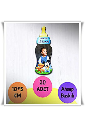 Bebek Çocuk Doğum Günü Resimli Ahşap Magnet 5 Adet