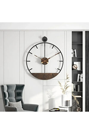 Mahsertini Masif 60 Cm Duvar Saati , Modern Dekoratif Metal Duvar Saati