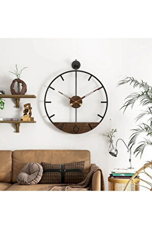 Mahsertini Masif 60 Cm Duvar Saati , Modern Dekoratif Metal Duvar Saati