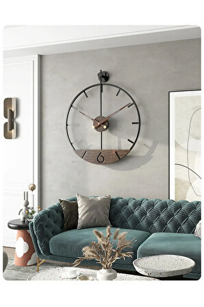 Mahsertini Masif 60 Cm Duvar Saati , Modern Dekoratif Metal Duvar Saati