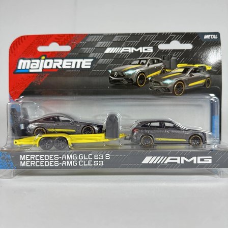 Majorette Deluxe Amg Trailer Mercedes-AMG GLC 63 S / Mercedes-AMG CLE 53 Model Araba Seti