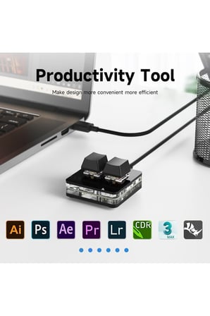 2 Tuşlu Mini Klavye Makro Klavye Mekanik Rgb Pın Klavyesi Programlanabilir Windows Ve Mac Için