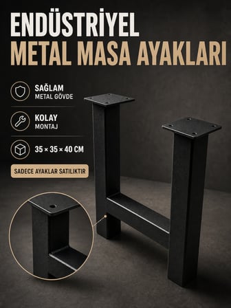 Endüstriyel Metal Masa Ayağı U Ayak Siyah Masa Sehpa Ayağı