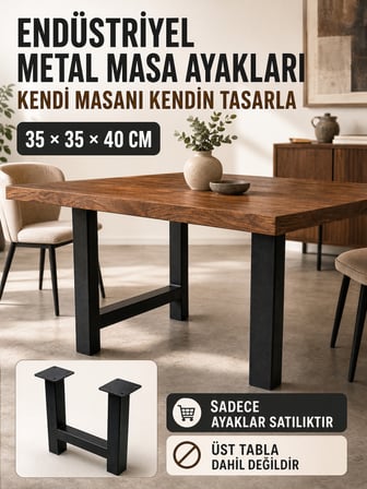 Endüstriyel Metal Masa Ayağı U Ayak Siyah Masa Sehpa Ayağı