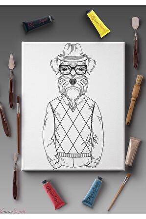 Ölçü Seçenekli Tüm Boya Türlerine Uygun Boyanabilir Tablo Tuval Mandala Çizgili Hazır Şablon Tuval