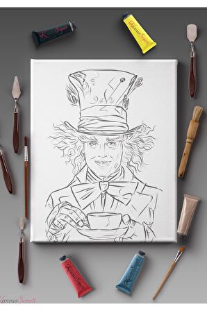 Ölçü Seçenekli Tüm Boya Türlerine Uygun Boyanabilir Tablo Tuval Mandala Çizgili Hazır Şablon Tuval