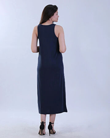 Yumuşak Dokulu Modal Kumaş Uzun Elbise