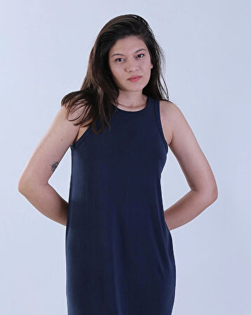 Yumuşak Dokulu Modal Kumaş Uzun Elbise