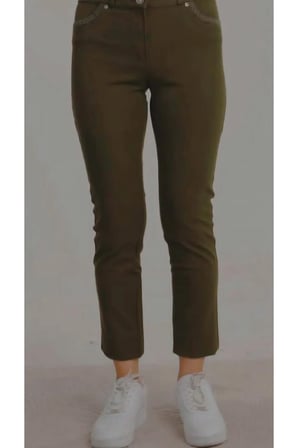 Yüksek Bel Esnek Kumaş Slim Fit Pantolon - Yeşil