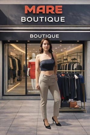 Bej Yüksek Bel Slim Fit Pantolon