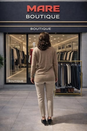 Bej Yüksek Bel Slim Fit Pantolon