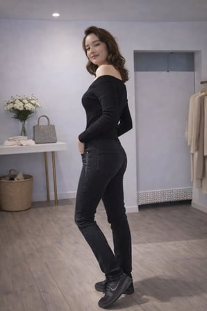 Yan Taş Detaylı Toparlayıcı Jean - Siyah