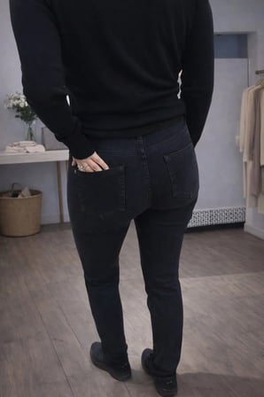 Yan Taş Detaylı Toparlayıcı Jean - Siyah