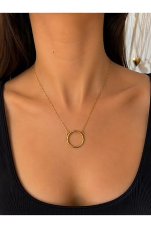 Gold Minimal Halka Kolye