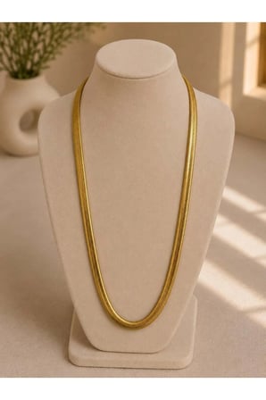Gold Balıksırtı Uzun Zincir Kolye