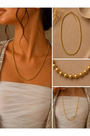 Gold Boncuk Zincir Kolye