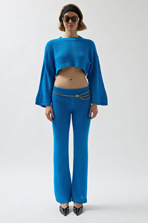 Oversize Triko Bluz Pantolon Takım