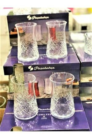 12'li Timeless Çay Bardağı Kristal Kesme Bardak Sadece Bardak