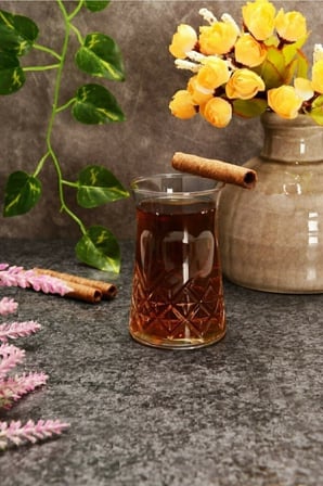 12'li Timeless Çay Bardağı Kristal Kesme Bardak Sadece Bardak