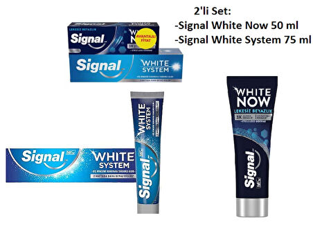 Signal White System 75 ml + White Now Lekesiz 50 ml Diş Macunu Seti