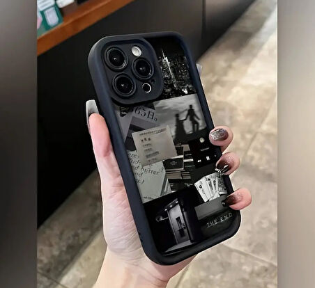 iphone 16 Pro Max Siyah Silikon Telefon Kılıfı ve Kırılmaz Cam