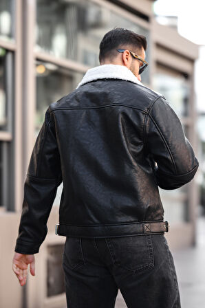 İçi Kürklü Deri Mont