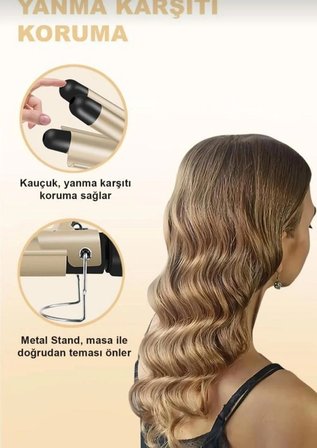 Profesyonel Seramik Su Dalgası Saç Şekillendirici Wag Saç Maşası