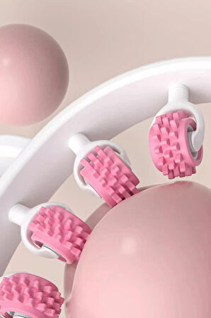 12 Tekerlekli Bacak İncelten, Sıkılaştıran Masaj Aleti (PEMBE RENKLI)