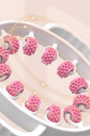 12 Tekerlekli Bacak İncelten, Sıkılaştıran Masaj Aleti (PEMBE RENKLI)