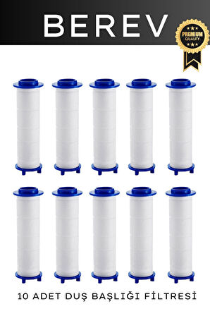 Yüksek Basınçlı Masaj Taraklı 3 Kademeli Aç Kapa Su Tasarruflu Filtre Hazneli Gri Banyo Duş Başlığı 10 Adet Yedek Filtreli