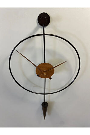 Siyah-ceviz Masippi-orta Boy(37X80CM) Modern Dekoratif Metal Duvar Saati