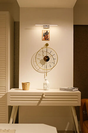 3'lü Gold Massive Premium Gold (37X55CM), Modern Dekoratif Duvar Saati