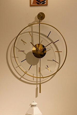 Premium Massive Gold Orta Boy (37X55CM)-modern Dekoratif Metal Duvar Saati