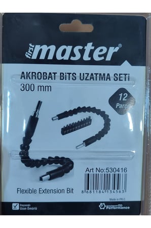 12 Parça 30 Cm Akrobat Kıvrılabilir Eğilebilir Bits Uç Vidalama Vida Sıkma Sökme Torx Yıldız Düz Uç