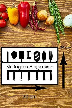 Mutfak Duvar Dekorasyon Süsü, Ahşap Çerçeve Görünümlü Şık Tablo Pano Modeli