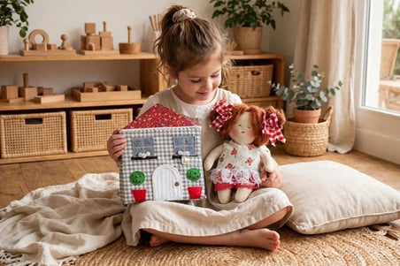 El yapımı tasarım Bebek evi+bebek oyun seti