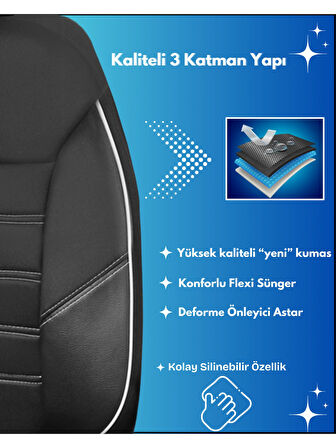 Toyota Corolla Araçlara Uyumlu Tam Takım Star B Model Oto Koltuk Kılıfı Seti