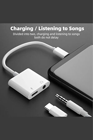 Maxup Xiaomi Mi 13ULTRA-MI 11 Ultra Type C Girişli Uyumlu Aux Kulaklık ve Şarj Çevirici Dönüştürücü Kablo