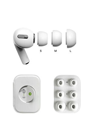 Maxup Airpods Pro / Airpods Pro 2 ile Uyumlu Için Xs,s,l Boyları 3'lü Set Silikon Kulaklık Başlık Yedek Kulakiçi