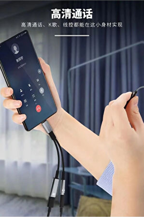 Maxup iphone 15 Pro -15PROMAX - 16 Pro- 16PROMAX Type-C Kulaklık Çevirici Şarj Dönüştürücü Örgü Kablo