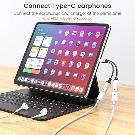 Maxup 60W  Ayırıcı Kablo, Hızlı Şarj Type C Ayırıcı Kablo, Veri Transferi, 2'si 1 Arada Ayırıcı Adaptörü iPhone 15, Macbook, Xbox, Dizüstü Bilgisayar, Tablet, Kulaklık, Telefon (Monitör Için Değildir)
