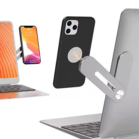 Maxup Laptop Uzatma Standı Çok Fonksiyonlu Braketi Manyetik Emme Cep Telefon Tutucu Bilgisayar