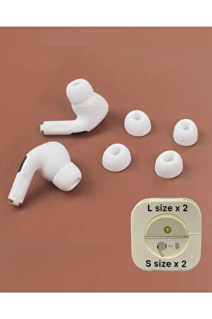 Maxup Airpods Pro Kulaklık Silikon Tıpa - 2 Çift Kulaklık Uçları Büyük L:x2 - Küçük S:x2 Toplamda 4 Adet Airpods Pro Uyumlu
