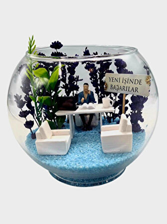 Teraryum Akvaryum Cam Fanus Yeni İşinde Başarılar Tebrikler Arkadaşa Sevgiliye Hediye 