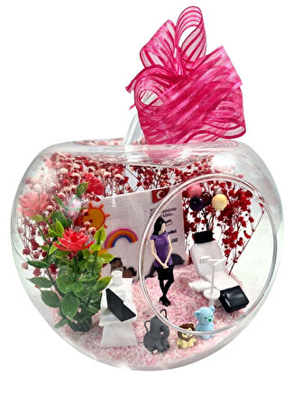 Kişiselleşebilir Çocuk Diş Hekimi Pedodontist Teraryum 3D Arkadaşa Sevgiliye Konsept Hediyelik Lüx