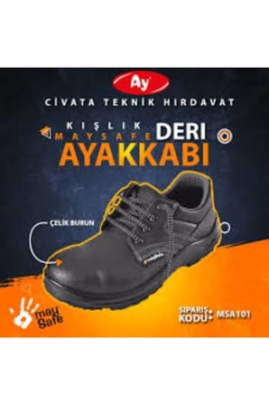 May Safe Deri Çelik Burunlu İş Güvenlik Ayakkabısı Kaydırmaz (4 Mevsim)