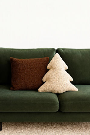 TEDDY DEKORATİF ÇAM AĞACI YASTIK VE İÇ DOLGULU KIRLENT