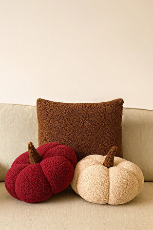 TEDDY DEKORATİF BALKABAĞI YASTIK ve İÇ DOLGULU KIRLENT